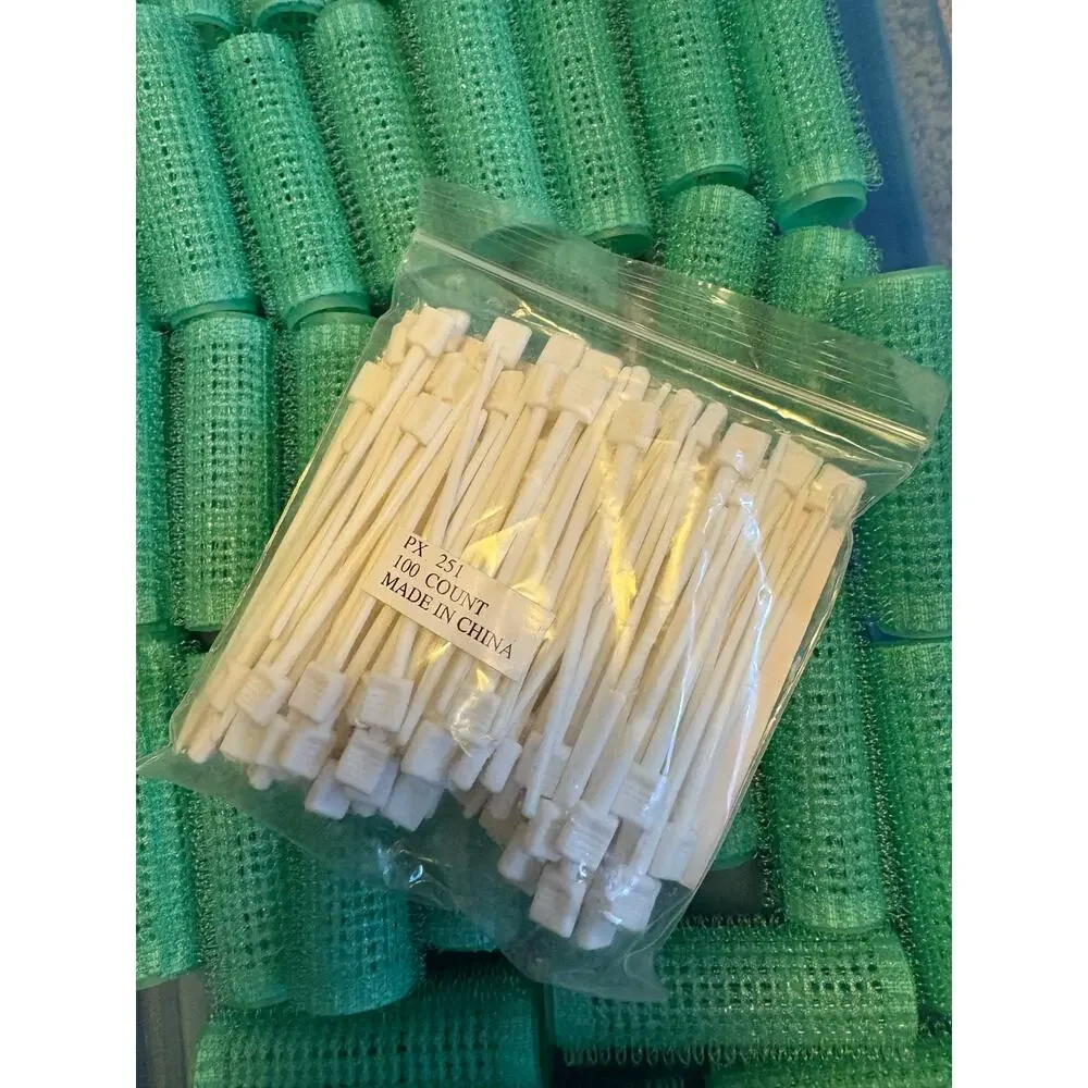 Vintage Hair Rollers Set Green Curlers Roller Pix Pins Retro Salon Styling Lot